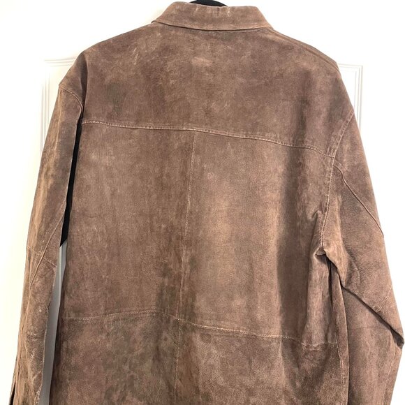 Munsingwear Leather Jacket Mens Suede Brown Button Up Sport Coat Genuine Size L - Picture 2 of 12